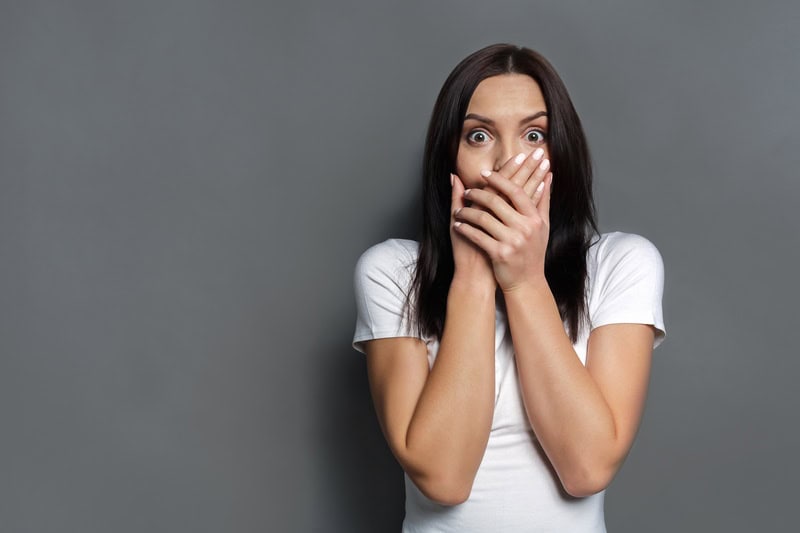 woman who is panicked